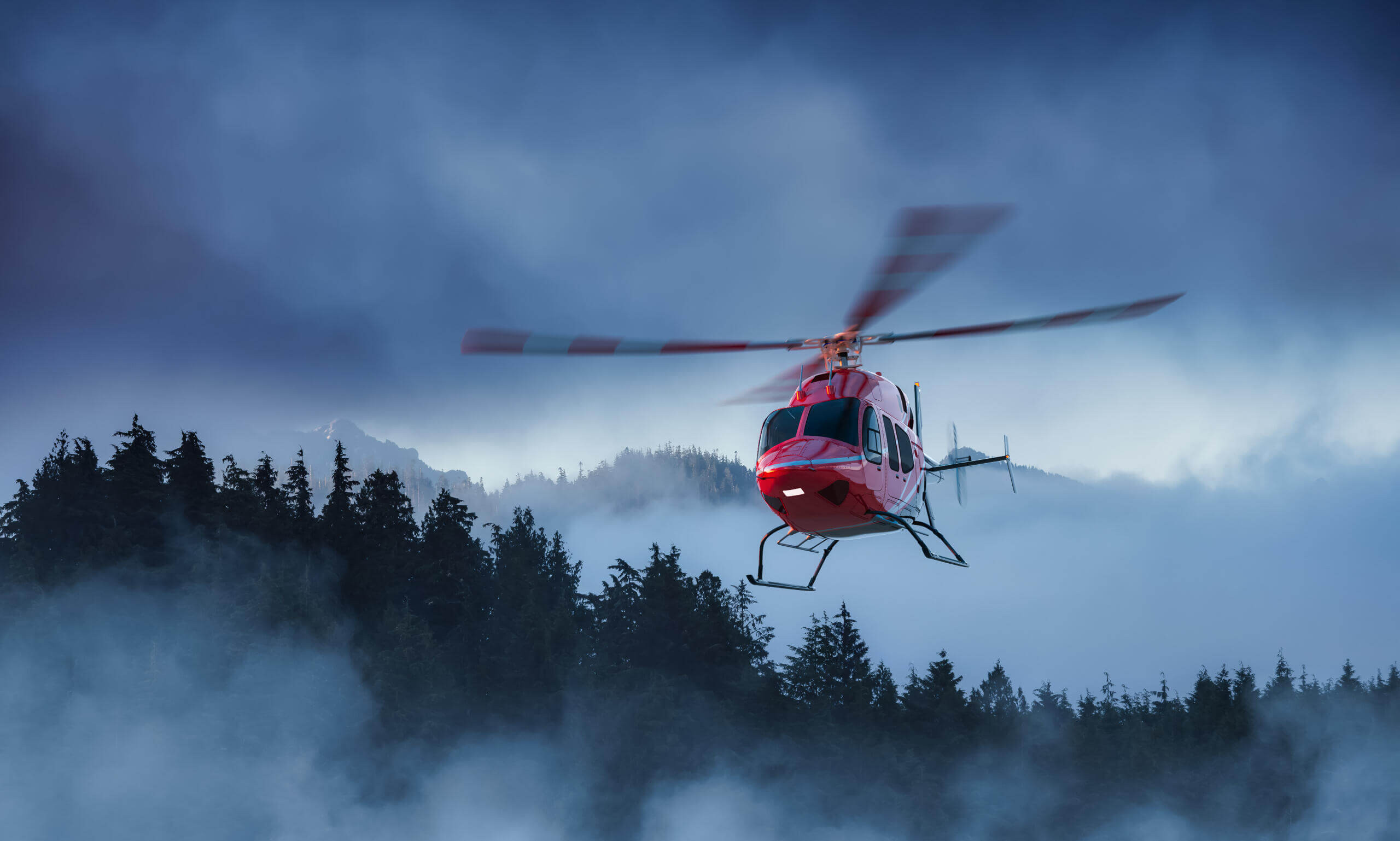 Helicopter aerial view